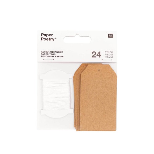 Papieranhänger Kraftpapier braun 24 Stück