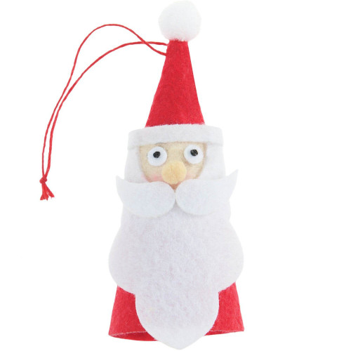 Aufhänger Filz-Weihnachtsmann mit langem Bart Rot/Weiß
