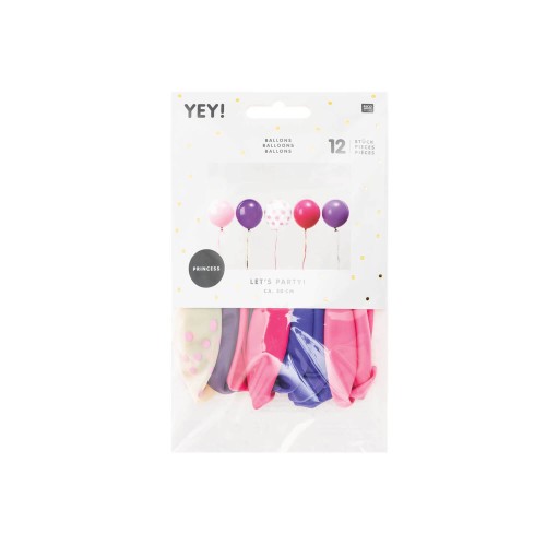 YEY! Let's Party Ballons Prinzessin Mix 12 Stück