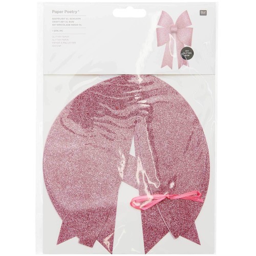 Verpacktes Bastelset XL-Schleife glitter pink