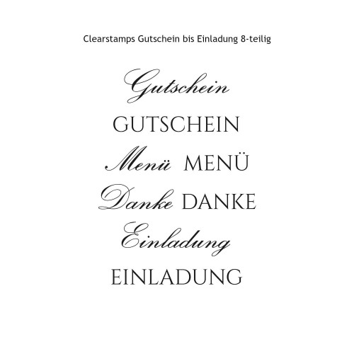 Clearstamps Gutschein bis Einladung 8teilig