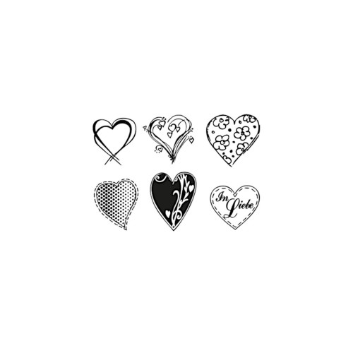 Clearstamps Herzen 6teilig von efco