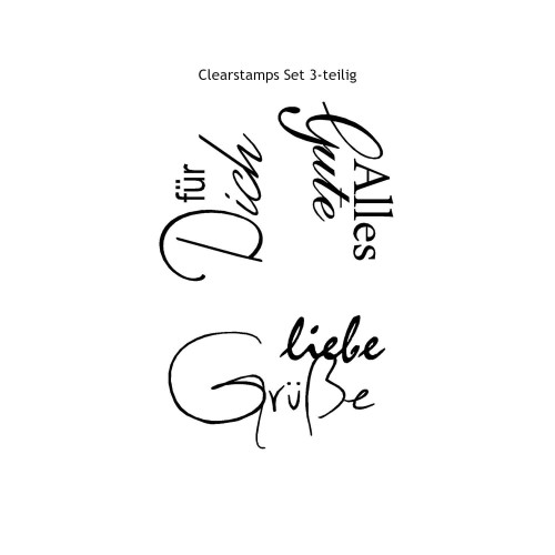 Clearstamps Liebe Grüße 3-teilig