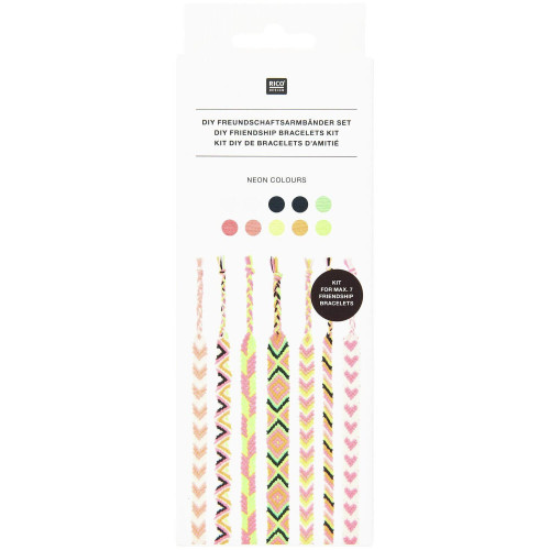 DIY Freundschaftsarmbänder Set Neon Colours hergestellt von Rico Design