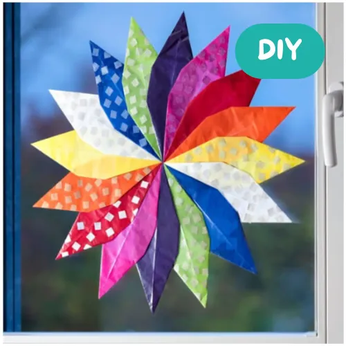 XL Regenbogenstern basteln - Kreative DIY Idee