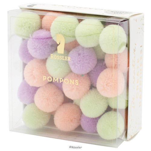 Deko Pompons Flieder, Rosa und Hellgrün