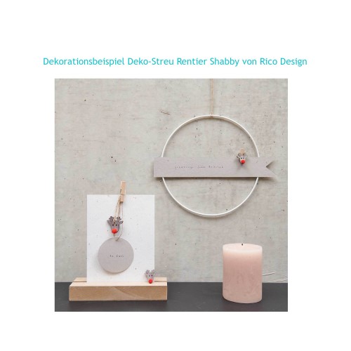 Deko Beispiel Holzstreu Rentier Shabby von Rico Design