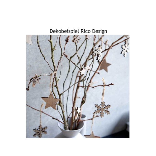 Beispieldekoration Holzhänger Stern Rico Design