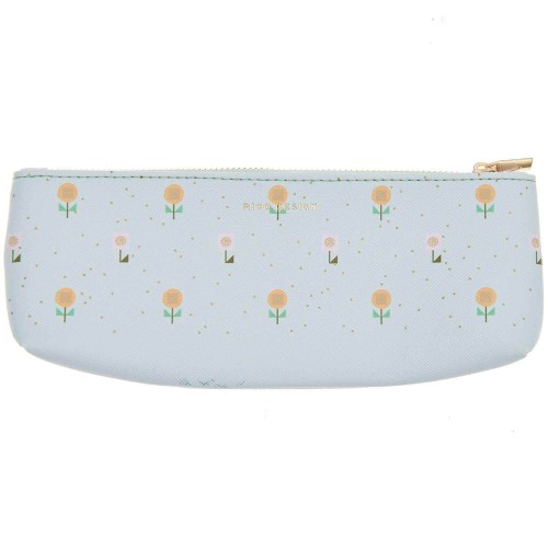 Etui Blumen hellblau
