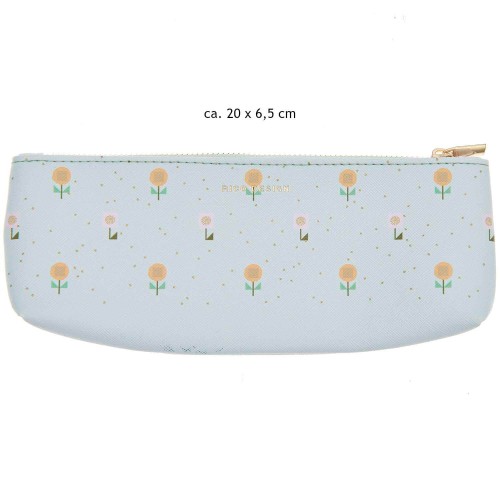 Etui Blumen hellblau 20 x 6,5 cm