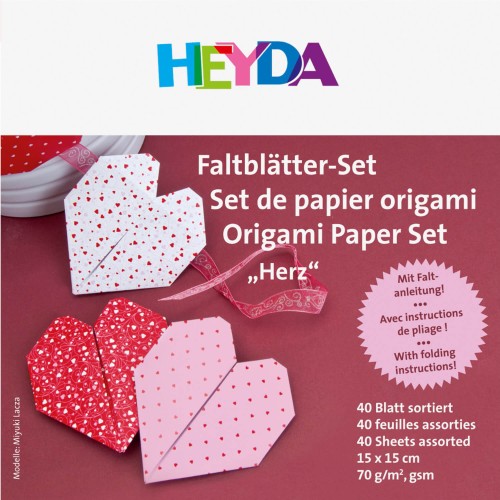 Faltblätter Herzen im Set von HEYDA