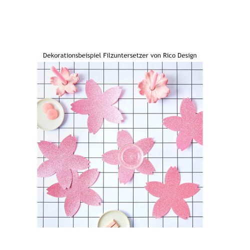 Dekorationsbeispiel Untersetzer Kirschblüte von Rico Design