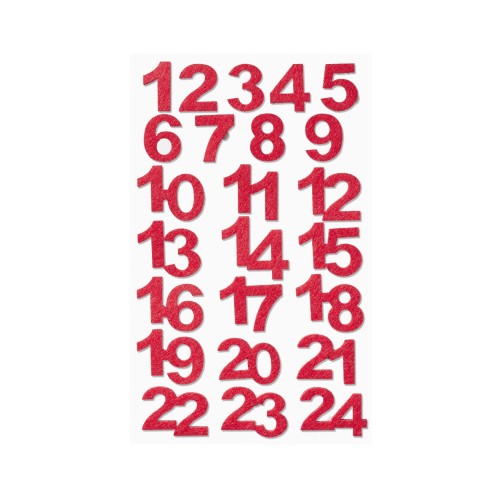 Zahlen Filz rot Adventskalender