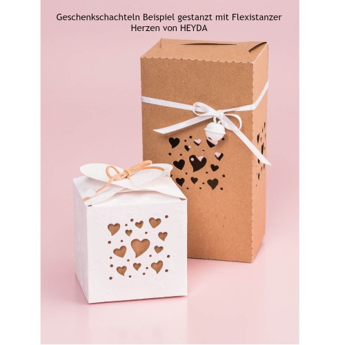 Geschenkschachteln gestaltet mit dem Flexi-Stanzer Herzen von HEYDA