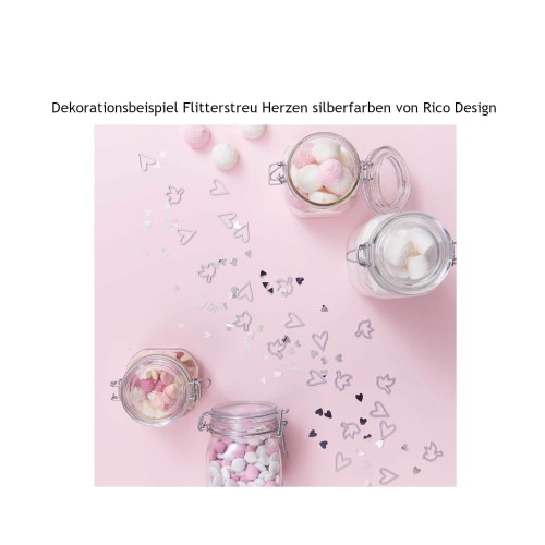 Dekorationsbeispiel Flitterstreu Herzen