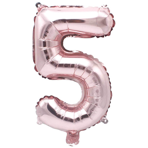 Folienballon Zahl 5 rosa 36 cm
