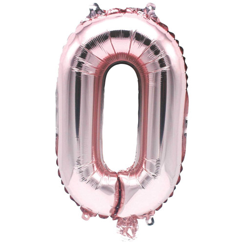 Folienballon Zahl 0 rosa 36 cm