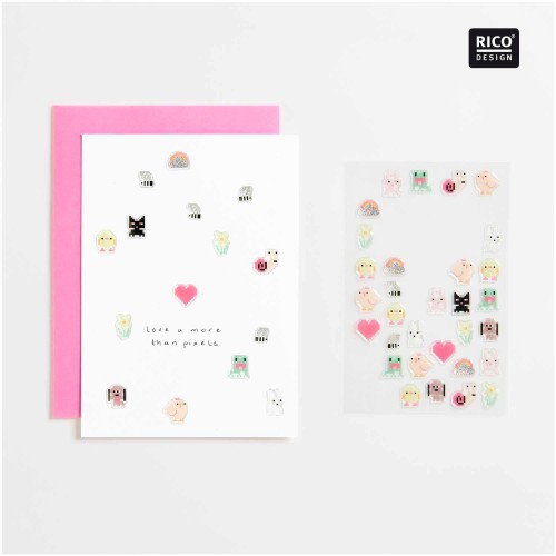 Gestaltungsbeispiel Paper Poetry Gelsticker Pixel