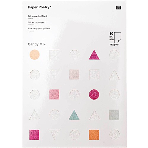 Paper Poetry Glitterpapier Candy Mix A4
