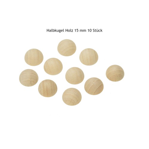 Halbkugel Holz 15 mm 10 Stück