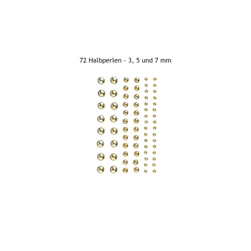 Halbperlen in 3 Größen (3, 5, 7 mm)