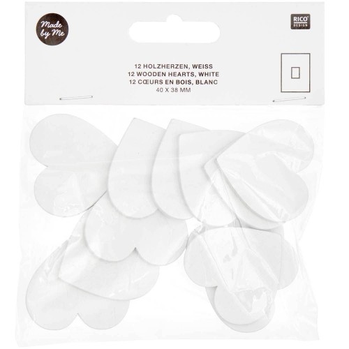 Holzherzen groß weiß verpackt von Rico Design