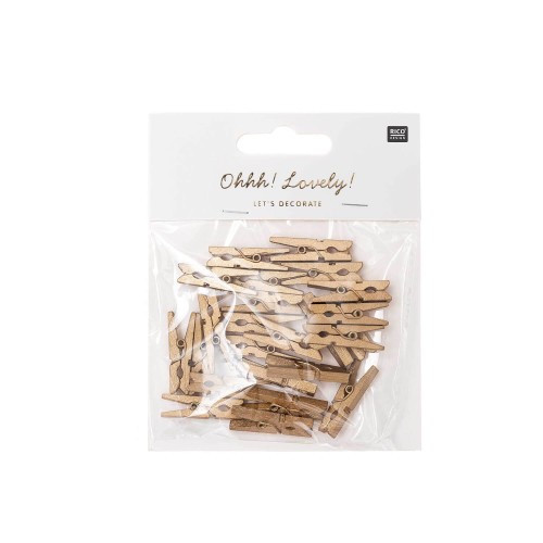 Ohhh! Lovely! Klammern Holz gold 3 cm Rico Design