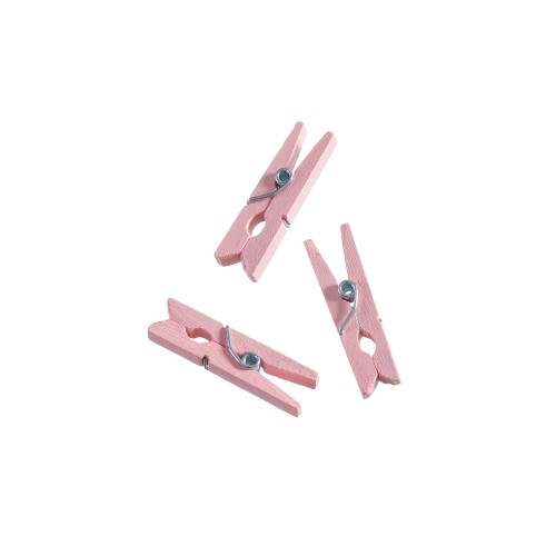 Detailansicht Klammern Holz mini rosa