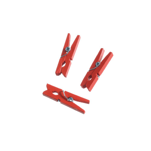 Holzklammern mini rot vergrößerte Darstellung