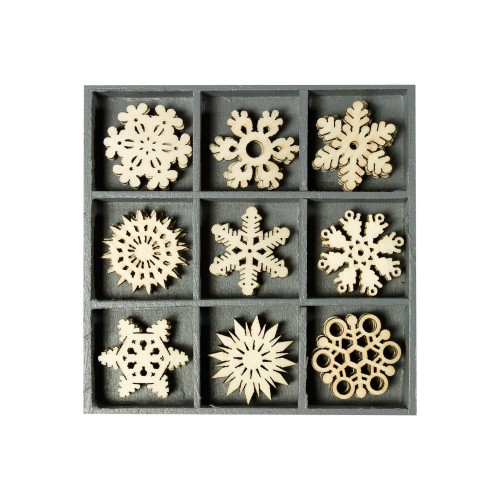 Holzornamente Eiskristalle in Box