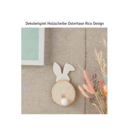 Dekobeispiel Holzscheibe Osterdeko von Rico Design