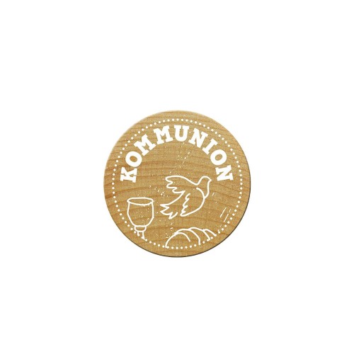 Stempel Kommunion rund von Woodies