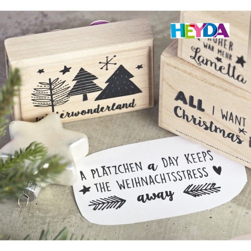 Anwendungsbeispiel Holzstempel Winterwonderland