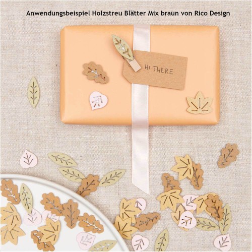 Anwendungsbeispiel Holzstreu Blätter Mix von Rico Design