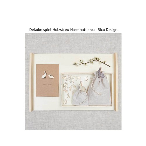 Dekobeispiel Holzstreu Hase von Rico Design
