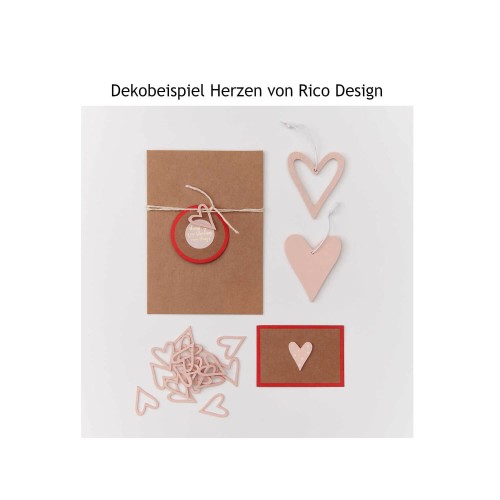 Dekobeispiel Holzherzen von Rico Design