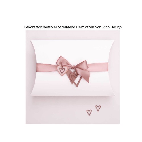 Dekorationsbeispiel Holzstreu Herz offen von Rico Design