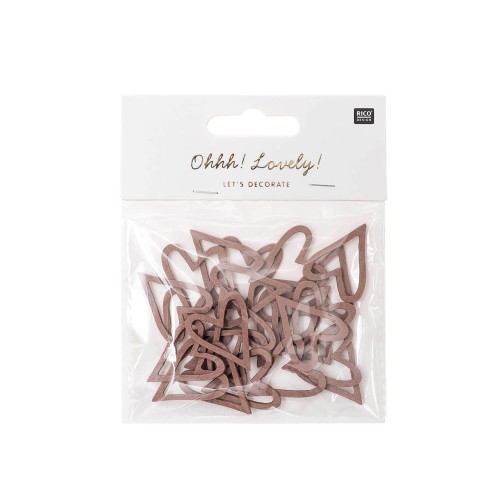 Ohhh! Lovely! Holzstreu Herz offen rosegold 24 Stück