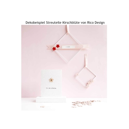 Dekorationsbeispiel Holzstreu Kirschblüte Rico Design