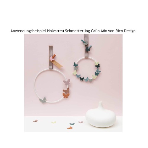 Dekobeispiel Holzstreu Schmetterling von Rico Design