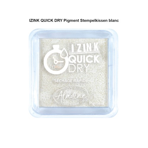 IZINK QUICK DRY Pigment Stempelkissen blanc in Box 5,1x5,1x2,2cm