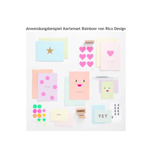 Anwendungsbeispiele Kartenset Rainbow pastel von Rico Design