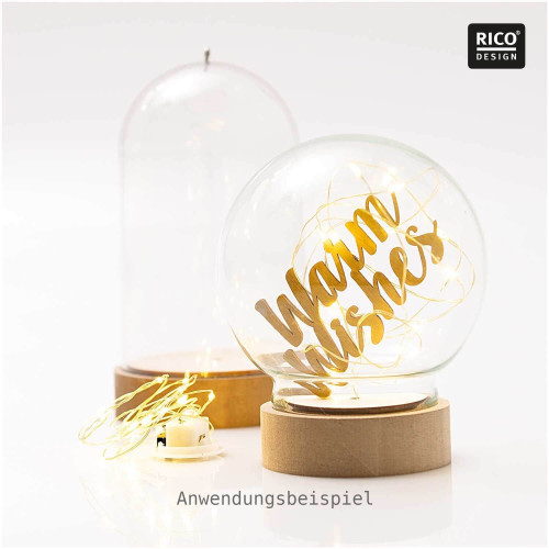 Anwendungsbeispiel LED-Lichterkette für Dekohaube gold 1,50m 15 Lichter