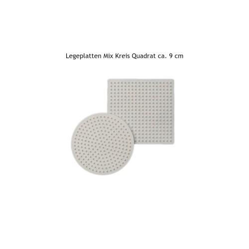 Bügelperlen Legeplatten Set Kreis + Quadrat 9 cm