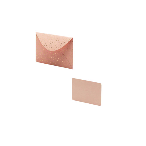 Mini Briefumschläge mit Karten 8-teilig rosa mit goldfarbenen Punkten klein