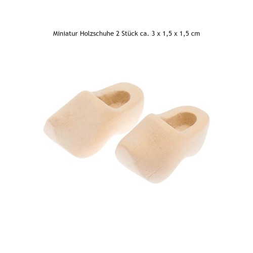 Miniatur Holzschuhe 3 x 1,5 cm