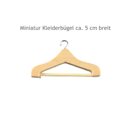 Miniatur Kleiderbügel Holz 5 cm