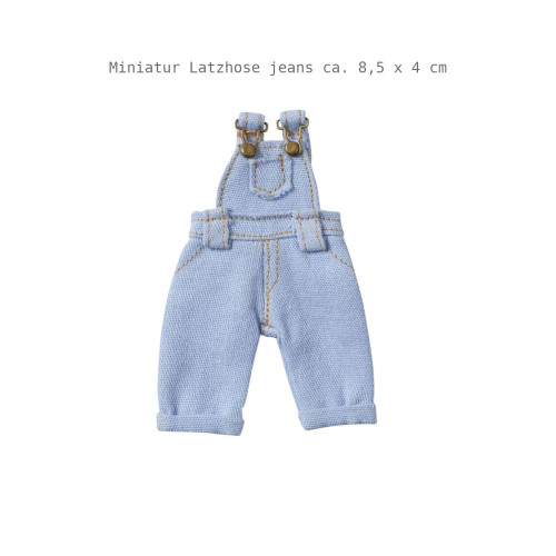 Miniatur Latzhose Jeans ca. 8,5 x 4