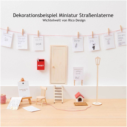 Gestaltungsbeispiel Wichtelwelt Miniatur Straßenlaterne von Rico Design