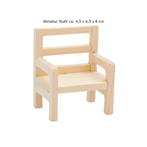 Miniatur Stuhl 4,5 x 6,5 x 8 cm